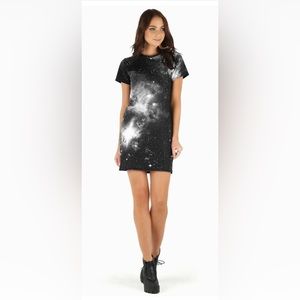 Black milk Galaxy Mono Tee Dress museum medium